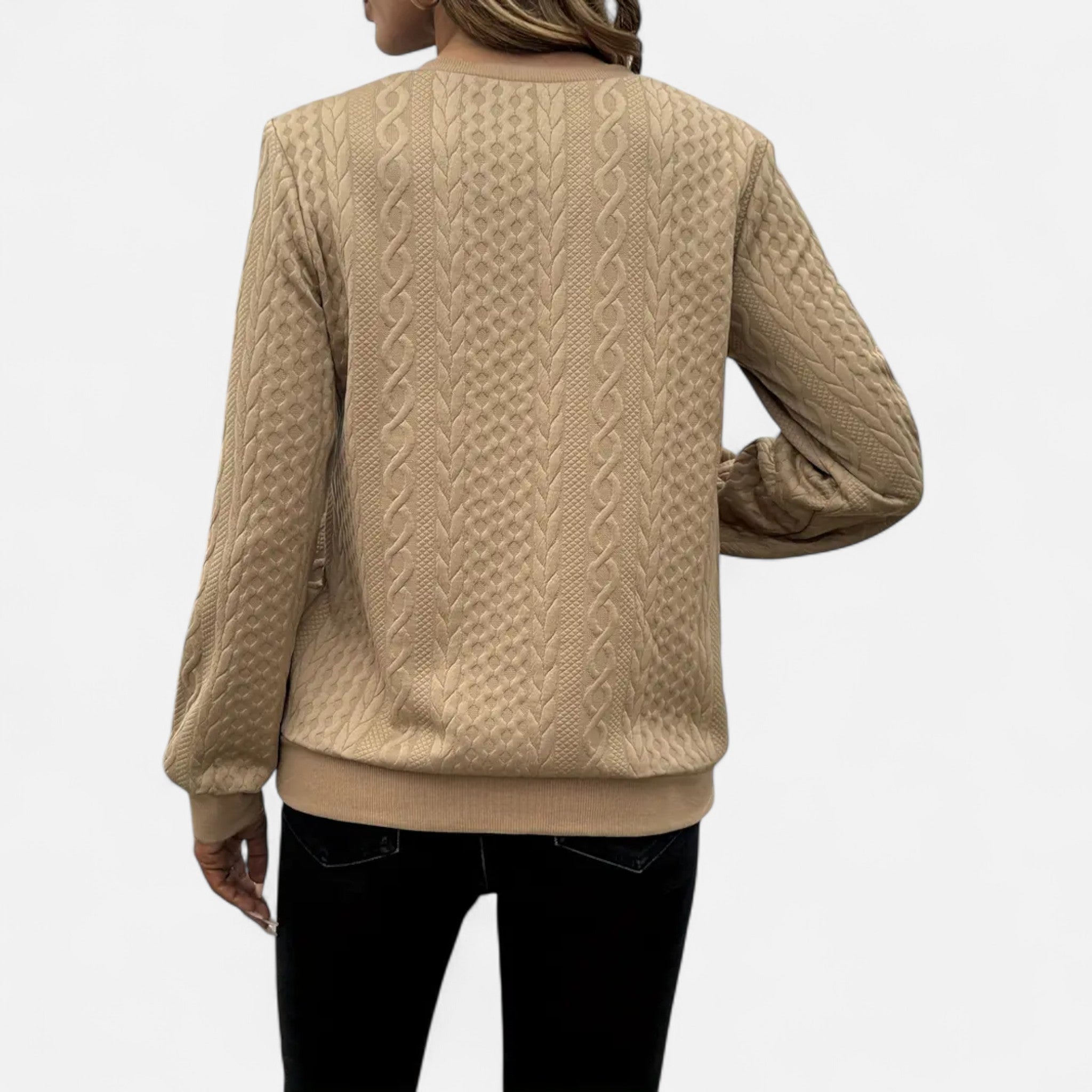 Velclairemode | Women's Textured Half-Zip Sweatshirt for Fall-Spring