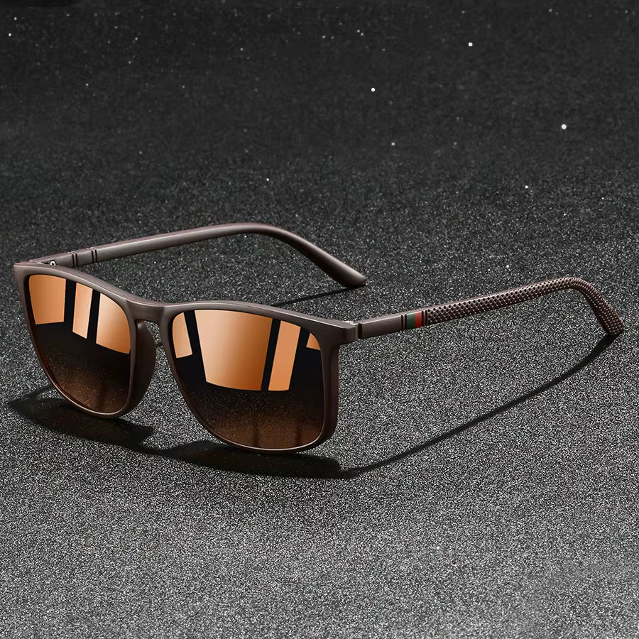 Lunettes Polarisantes de Sport et Conduite avec Monture Rectangulaire et Plaquettes Douces