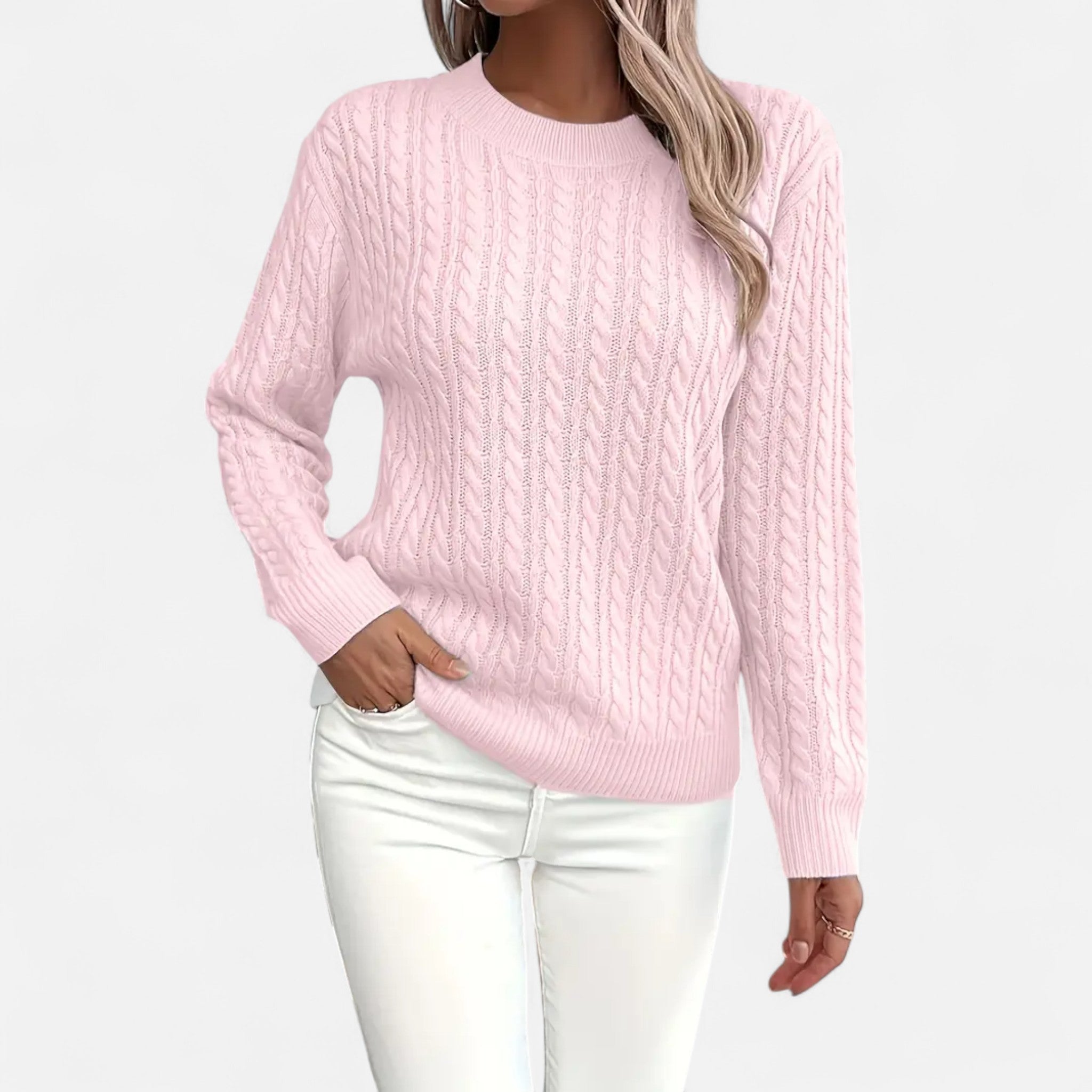 Velclairemode | Women's Round Neck Loose Fit Sweater for Autumn-Spring