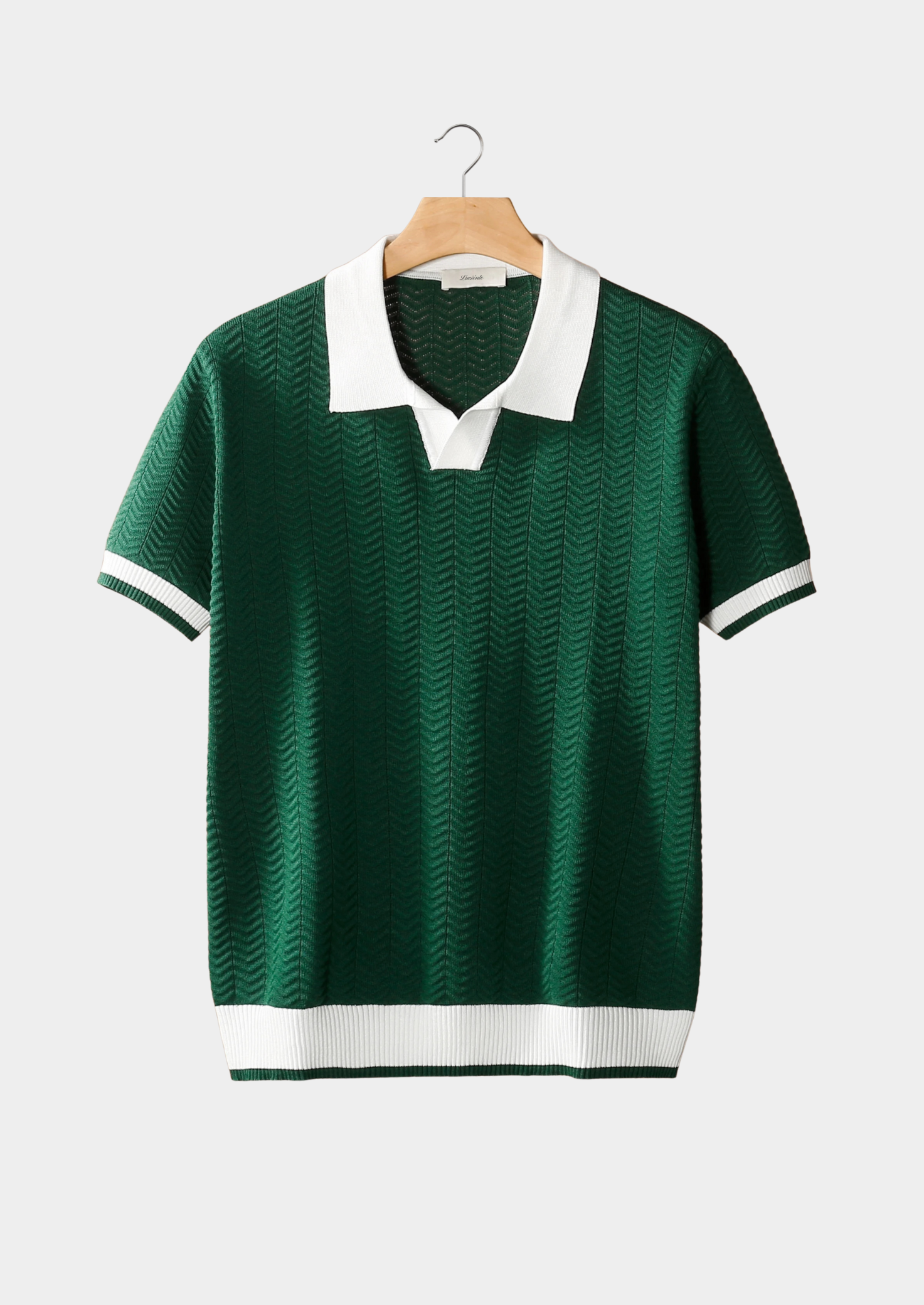 Polo in maglia da uomo — motivo zigzag — vestibilità regolare — casual
