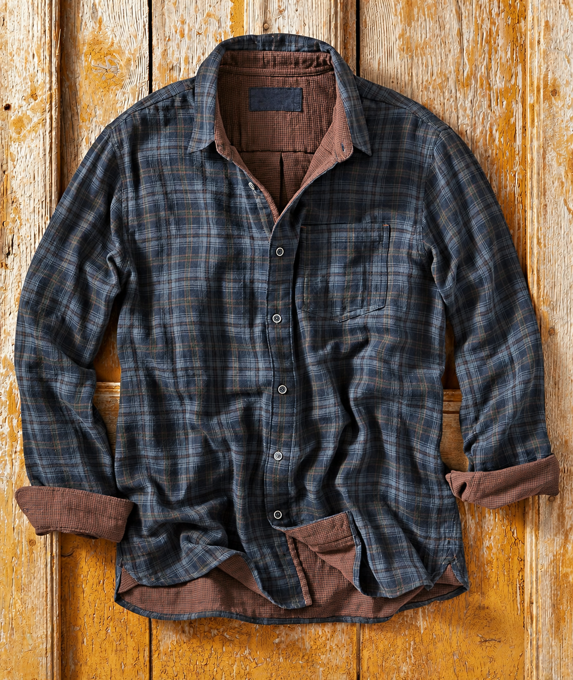 Homme Chemise Rayée Décontracté Col Pointu Empiècement Western Boutonnée Vintage