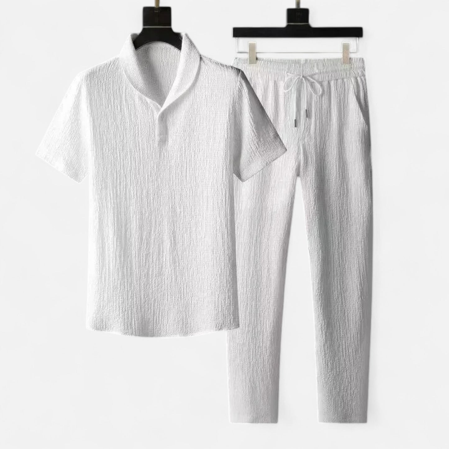 Velclairemode | Ensemble Homme Été 2 Pièces – Costume Ultra-Léger en Soie Glacée, Coton & Lin