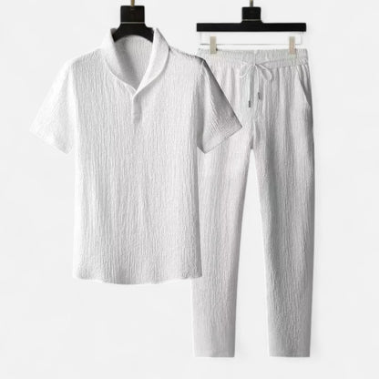 Velclairemode | Ensemble Homme Été 2 Pièces – Costume Ultra-Léger en Soie Glacée, Coton & Lin