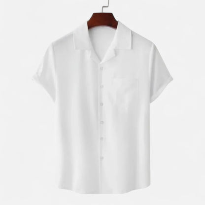 Velclairemode | Haut de Plage Homme Uni – Manches Courtes, Esprit Hawaïen Minimaliste