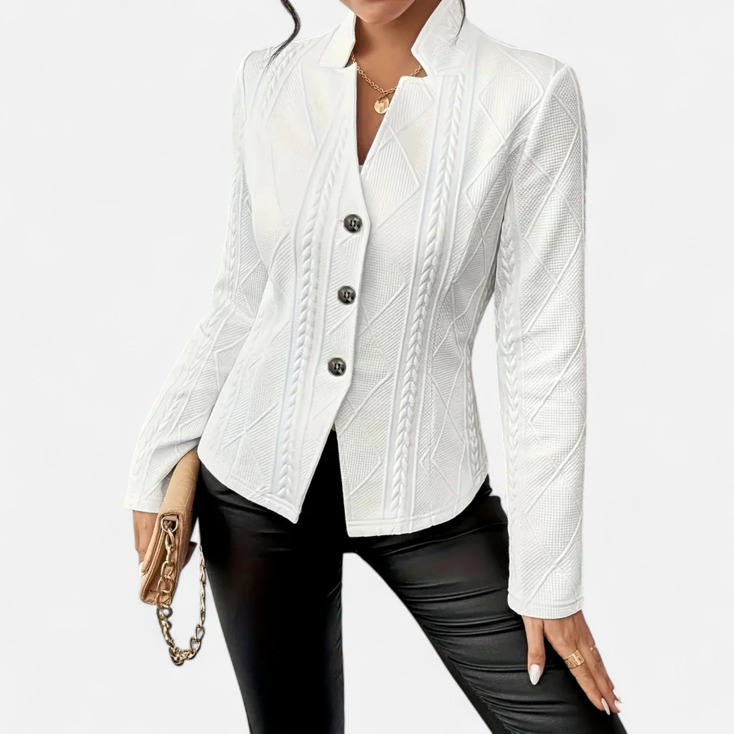 Velclairemode.com | Blazer noir femme en tissu texturé