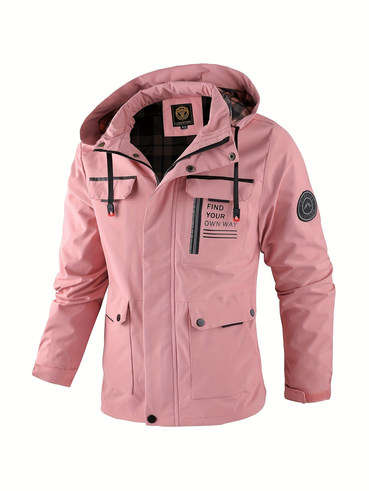 Hombre Chaqueta Impermeable Exterior Cortavientos Capucha Ajustable Cómoda