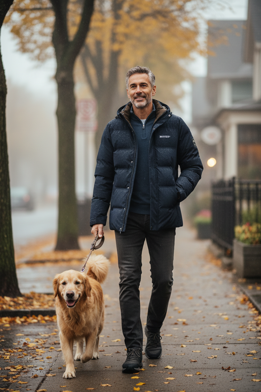 Men's Insulated Parka Everyday Outdoor Removable Hood Secure Pockets