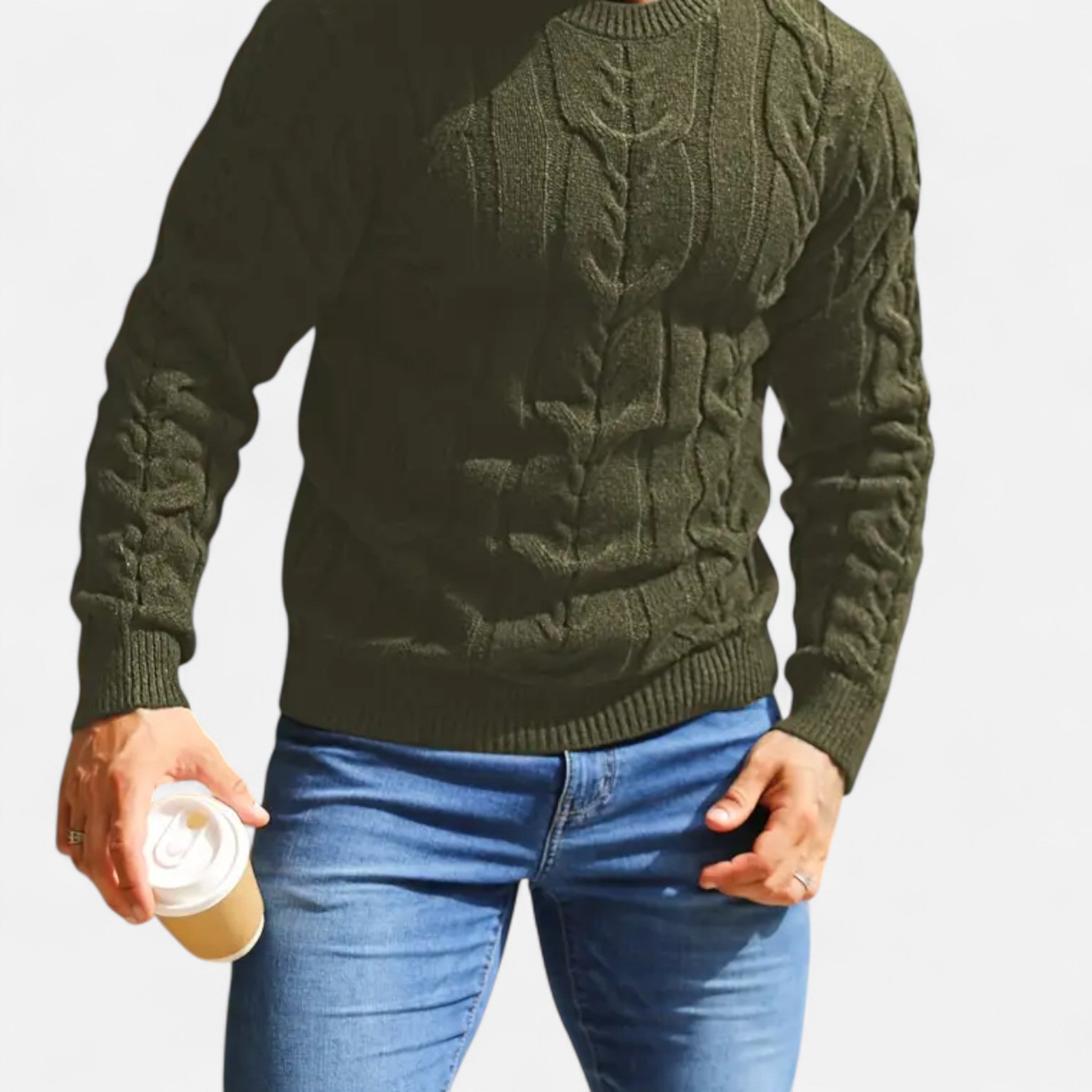 Velclairemode | Men's Striped Round Neck Sweater Fall-Winter