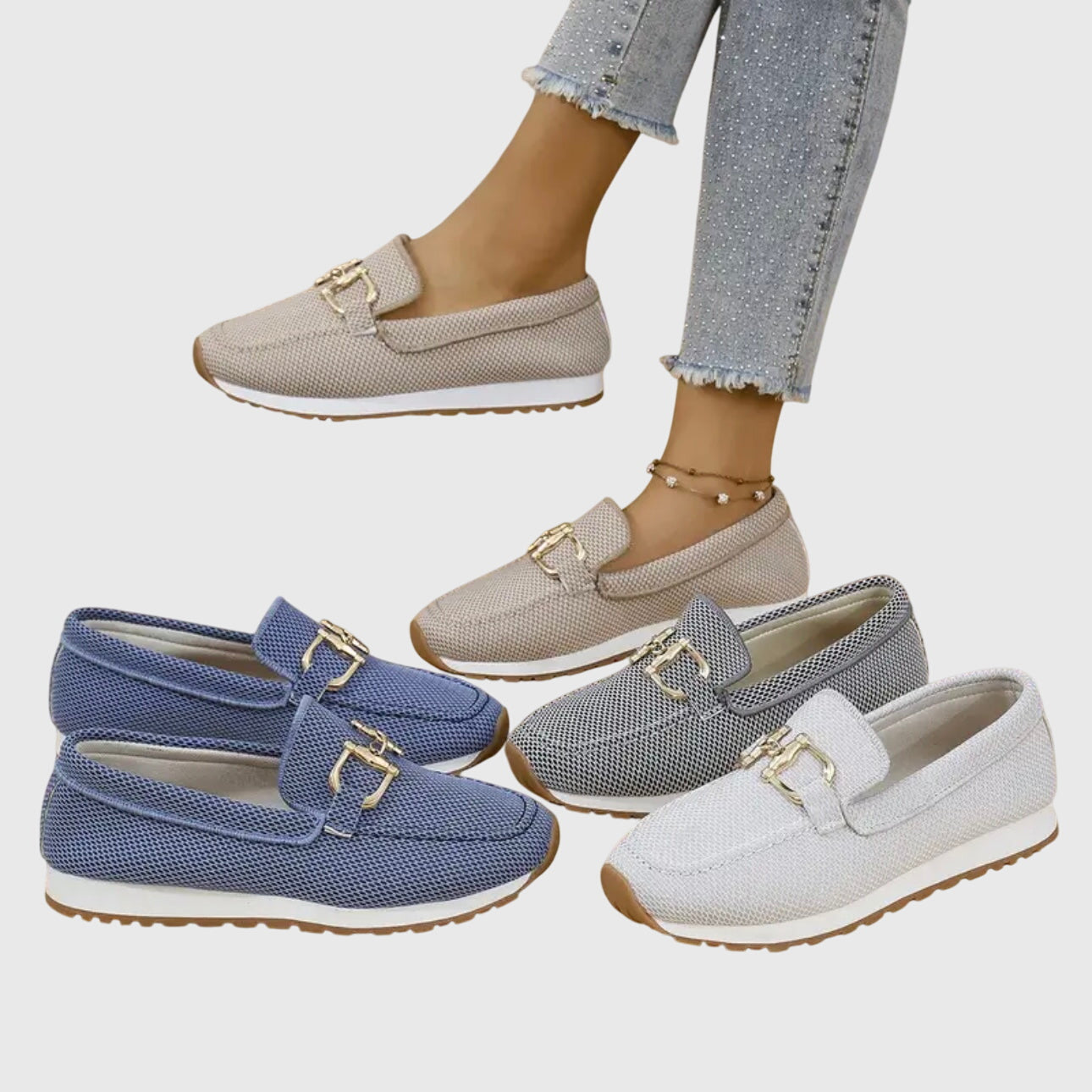 Mocassins femininos ortopédicos para o dia a dia e escritório, com sola acolchoada e respiráveis, confortáveis