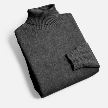 Velclairemode | Pull Col Roulé Homme en Maille Premium – Élégance Structurée, Confort Thermique