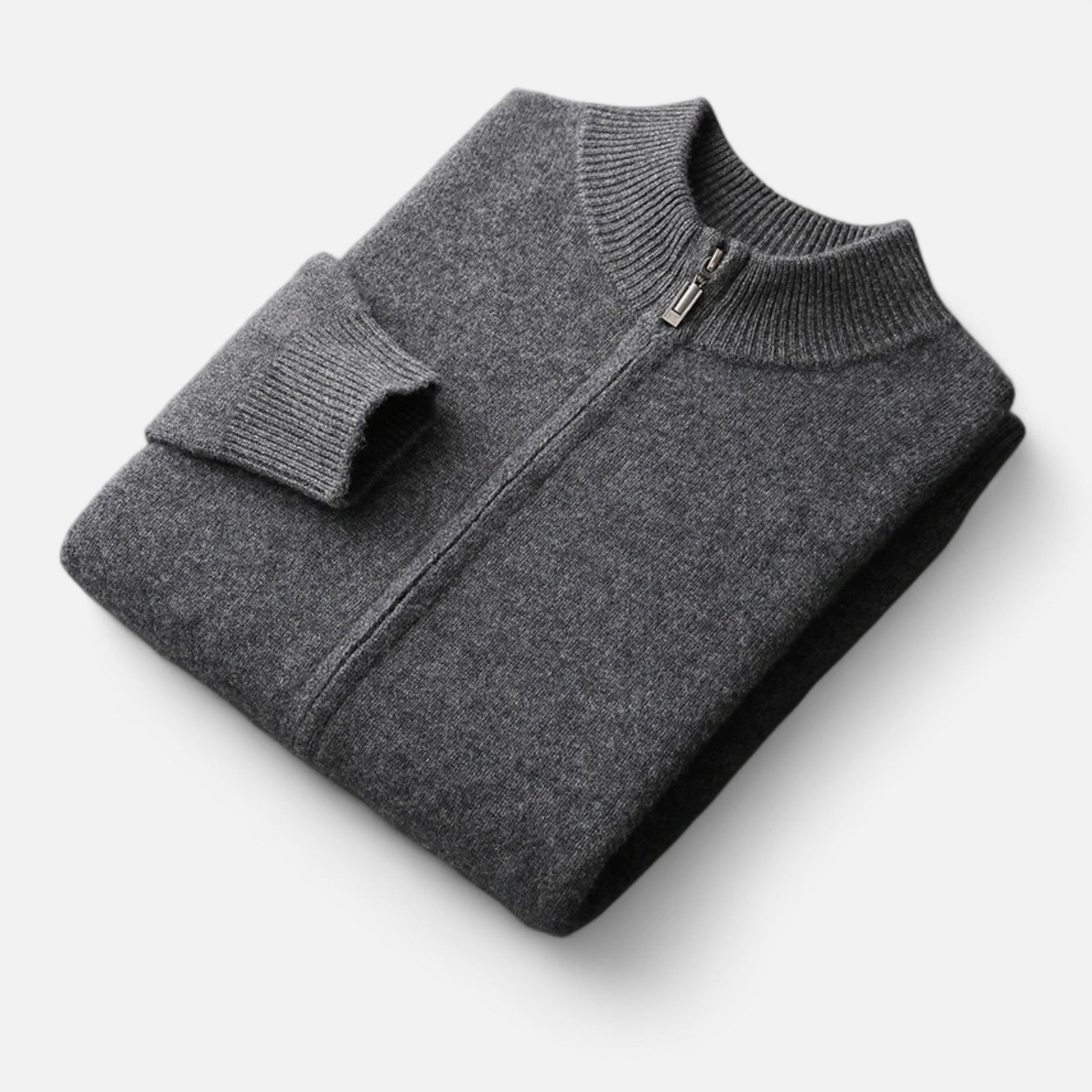 Velclairemode | Men's Merino Wool Cashmere Zip Cardigan