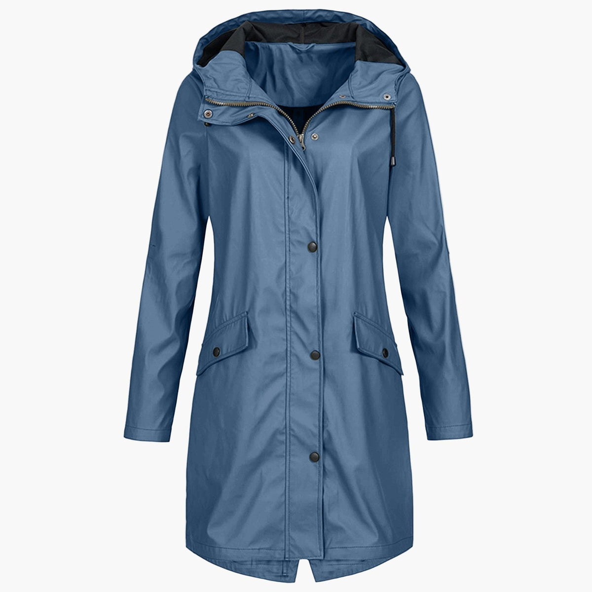 Femme Manteau Décontracté Imperméable à Capuche Ajustable Coupe Longue Poches
