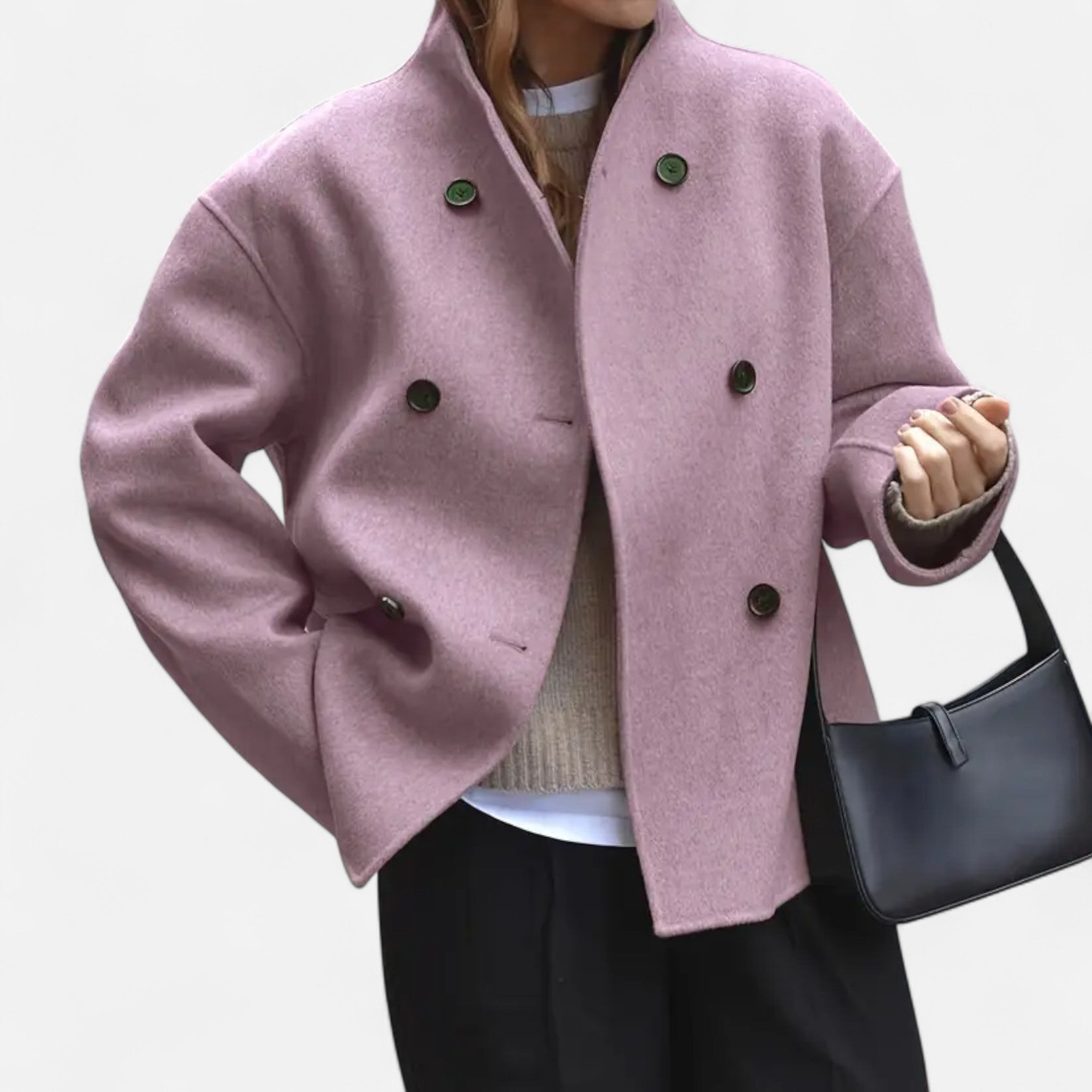 Velclairemode | Women's Double-Breasted Vintage Elegance Jacket