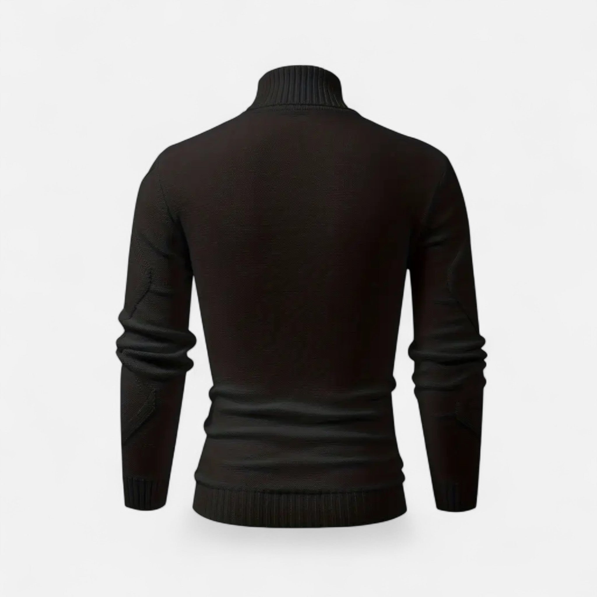 Velclairemode | Men's Solid Ribbed Knit Sweater Fall-Winter