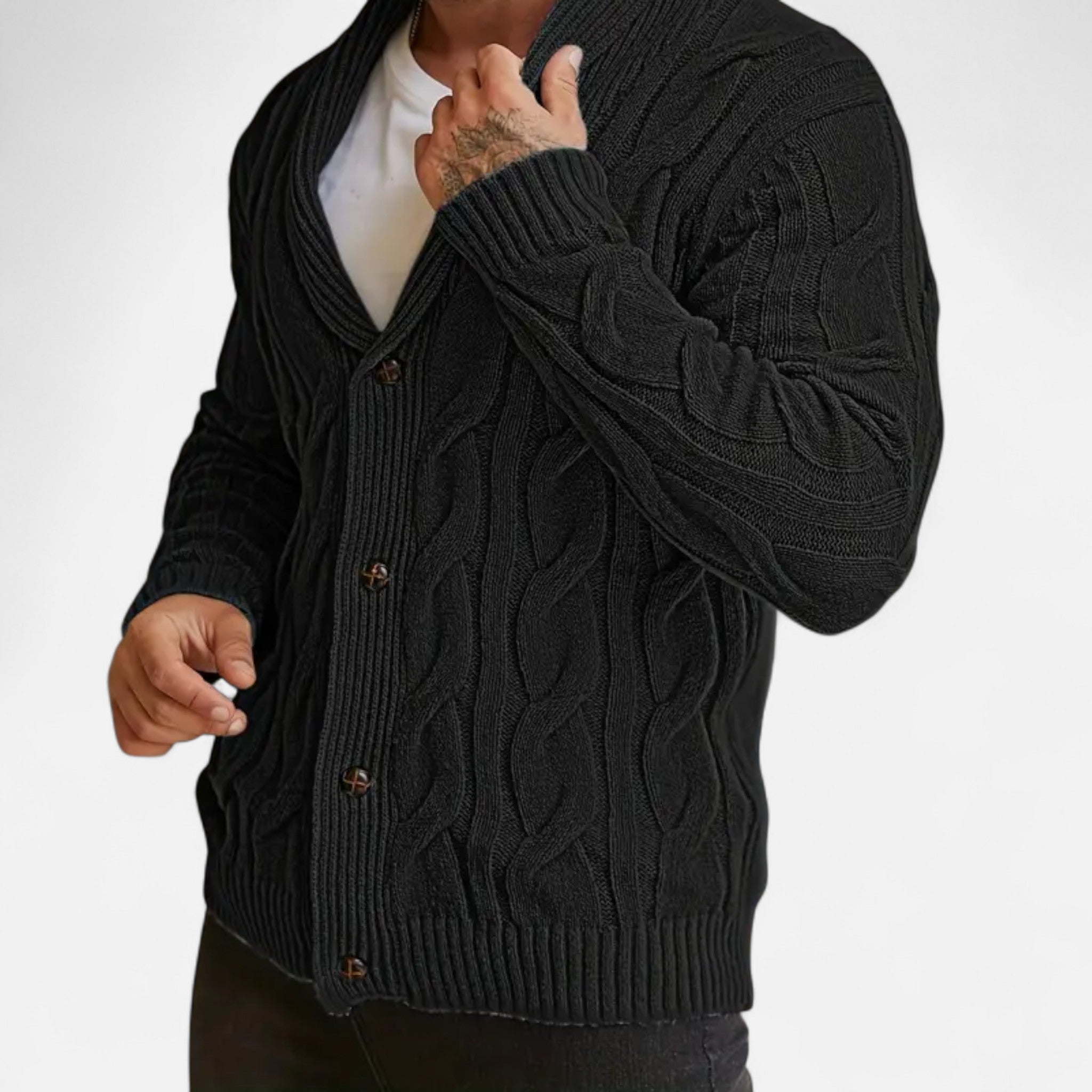 Velclairemode | Men's Cardigan Geometric Patterns Winter Elegance