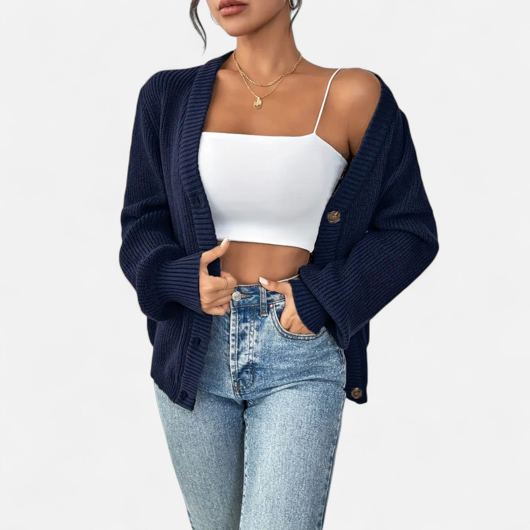 Velclairemode | Women's Buttoned Cardigan Elegance Autumn-Spring