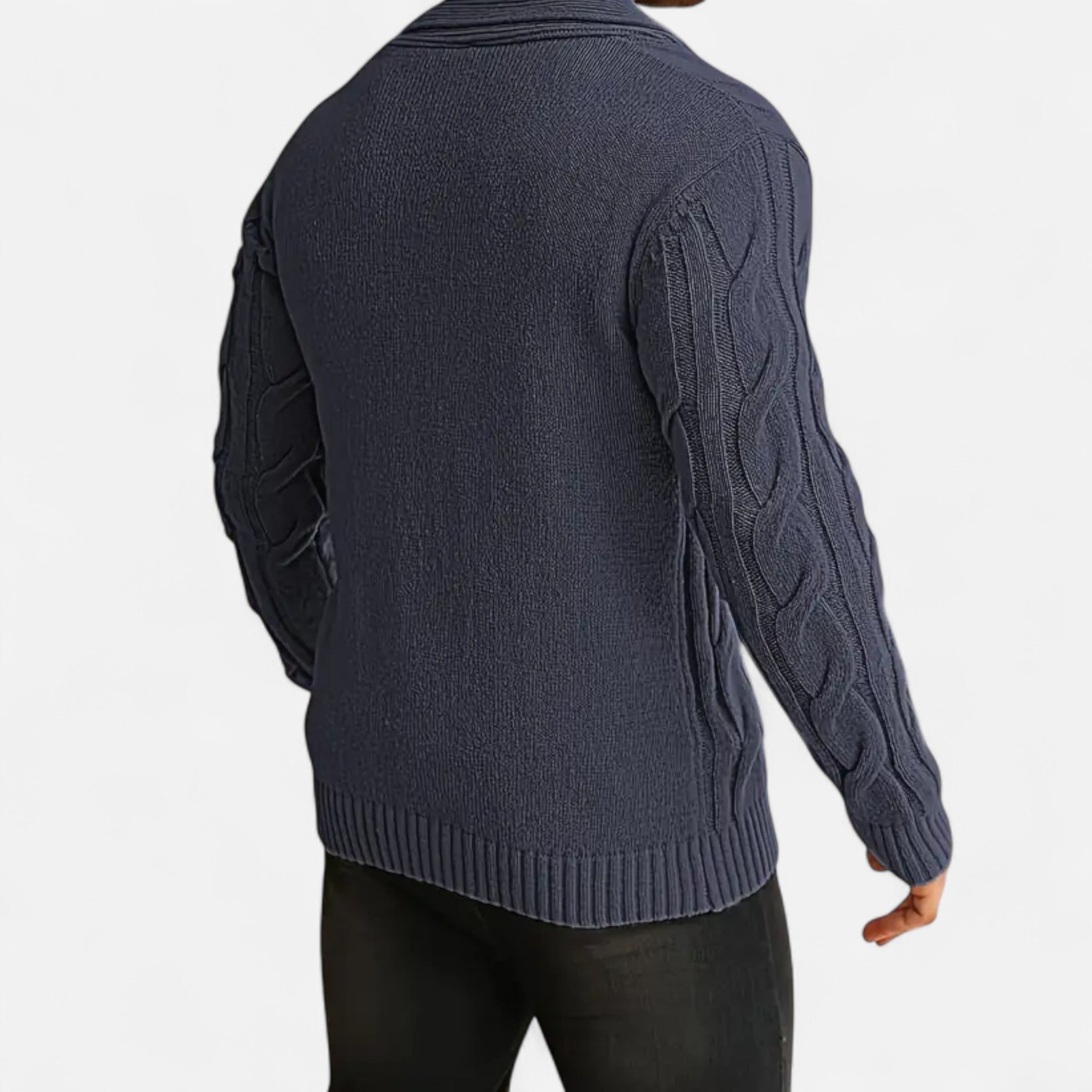 Velclairemode | Men's Cardigan Geometric Patterns Winter Elegance