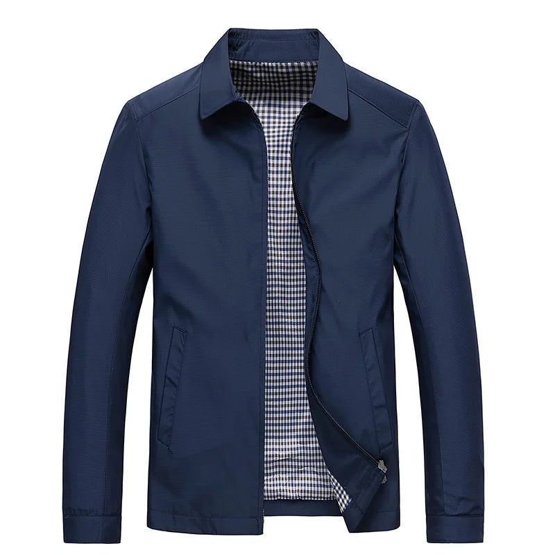 Men's Daily Jacket with Zipper, Comfortable Shirt Collar, Outdoor Wear