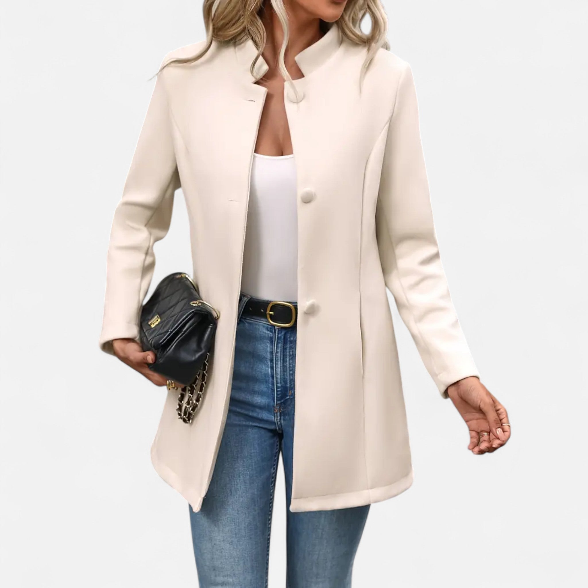 Velclairemode | Elegant Women's Buttoned Blazer for Fall-Spring