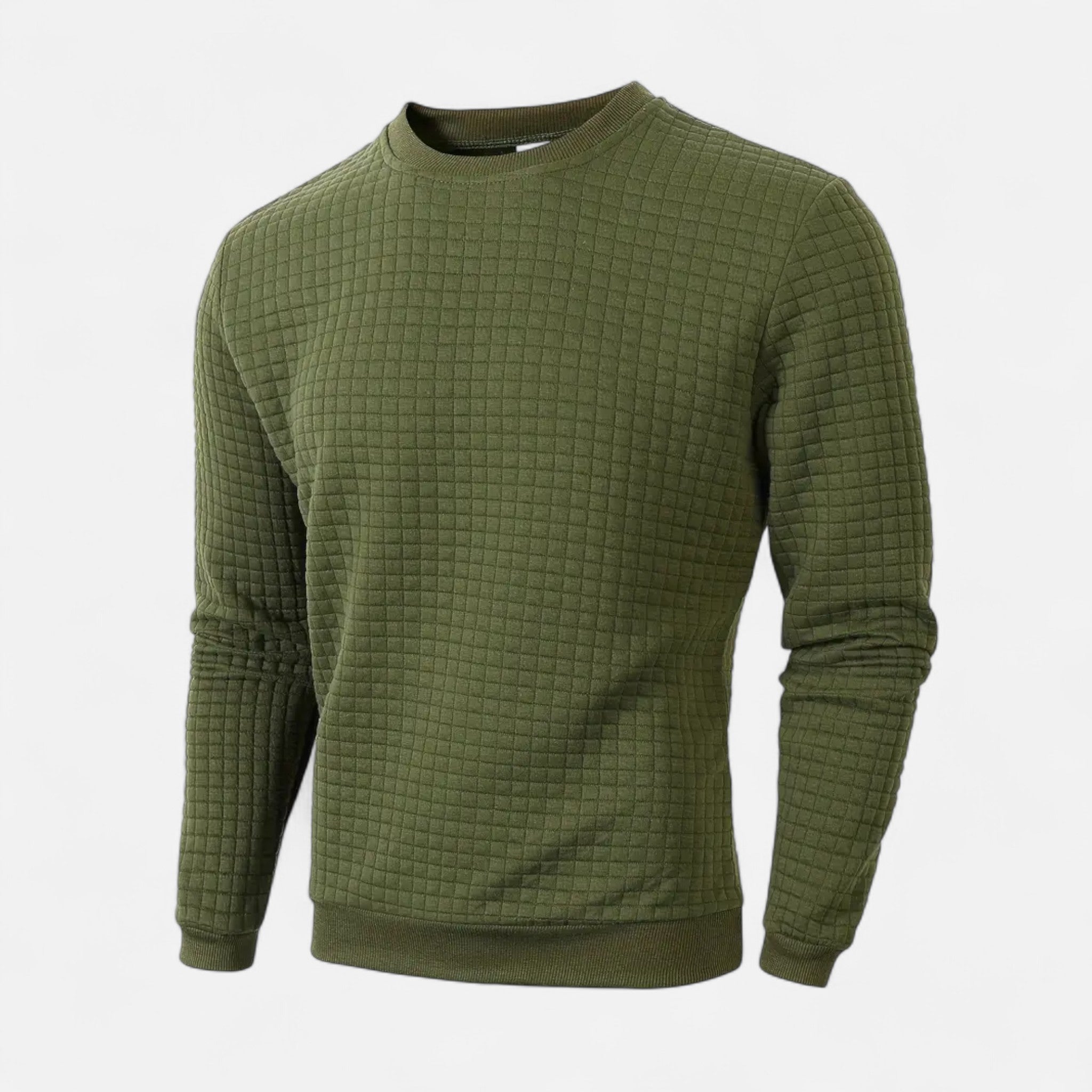 Velclairemode | Men's Plaid Pattern Round Neck Sweater for Fall-Winter