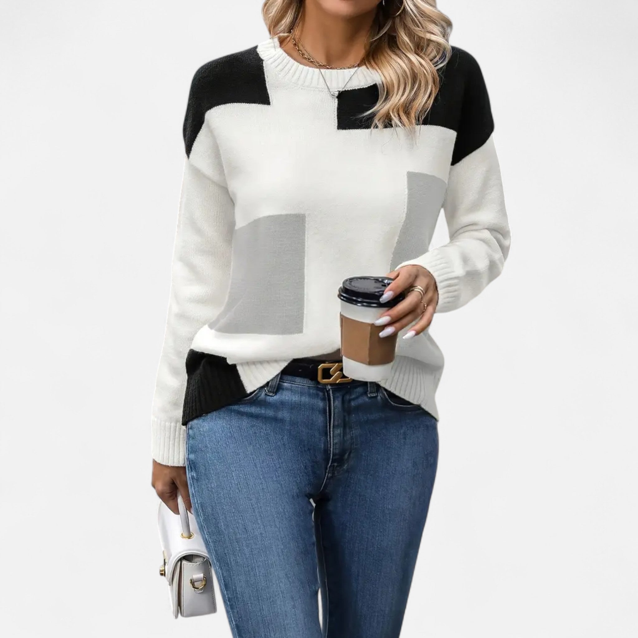 Velclairemode.com | Women's round neck sweater in soft knit