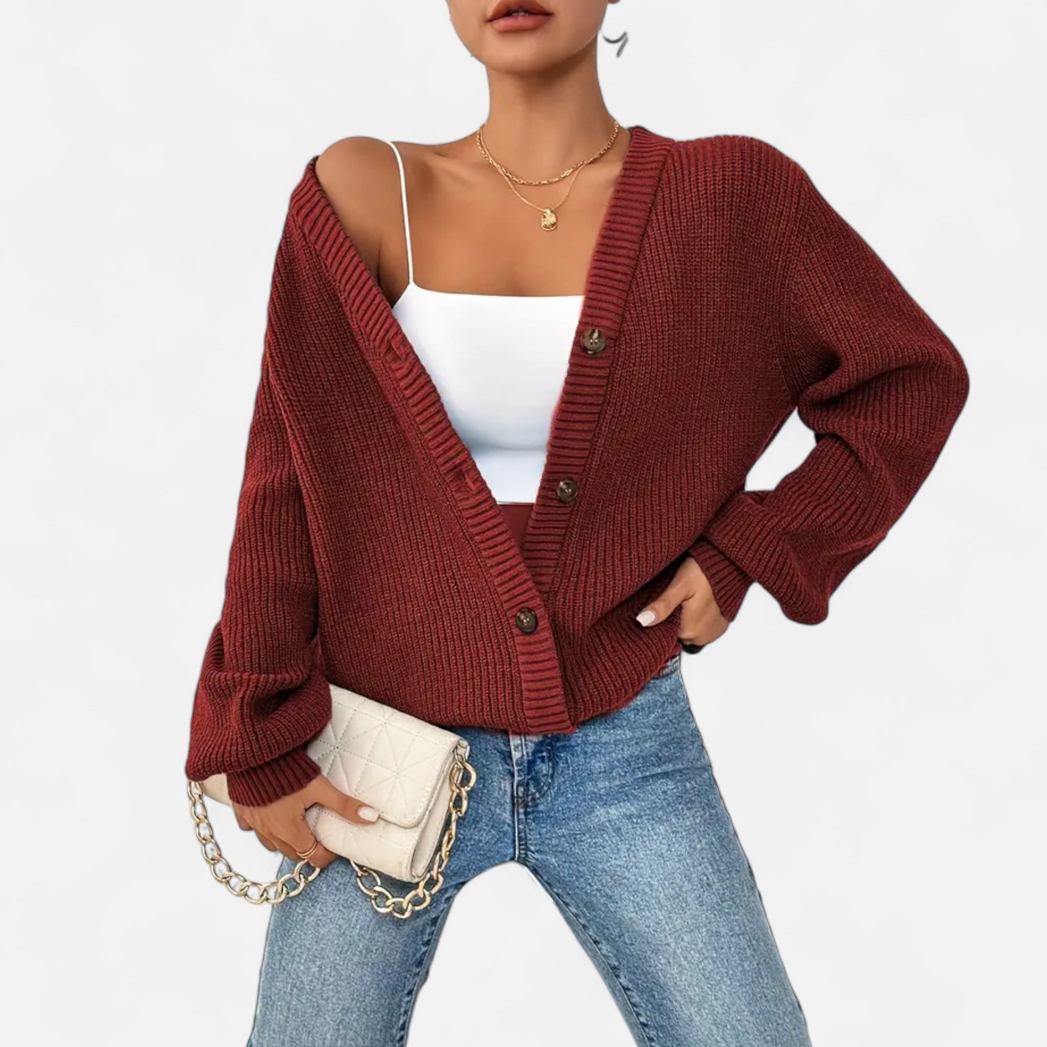 Velclairemode | Women's Buttoned Cardigan Elegance Autumn-Spring