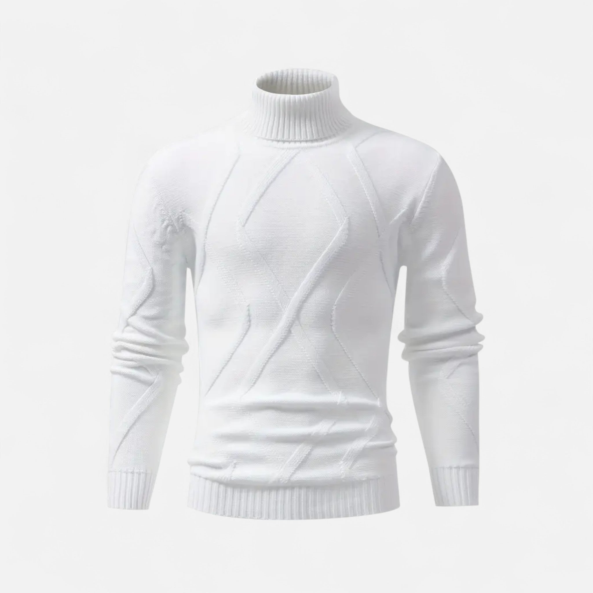Velclairemode | Men's Ribbed Knit High Neck Sweater Winter