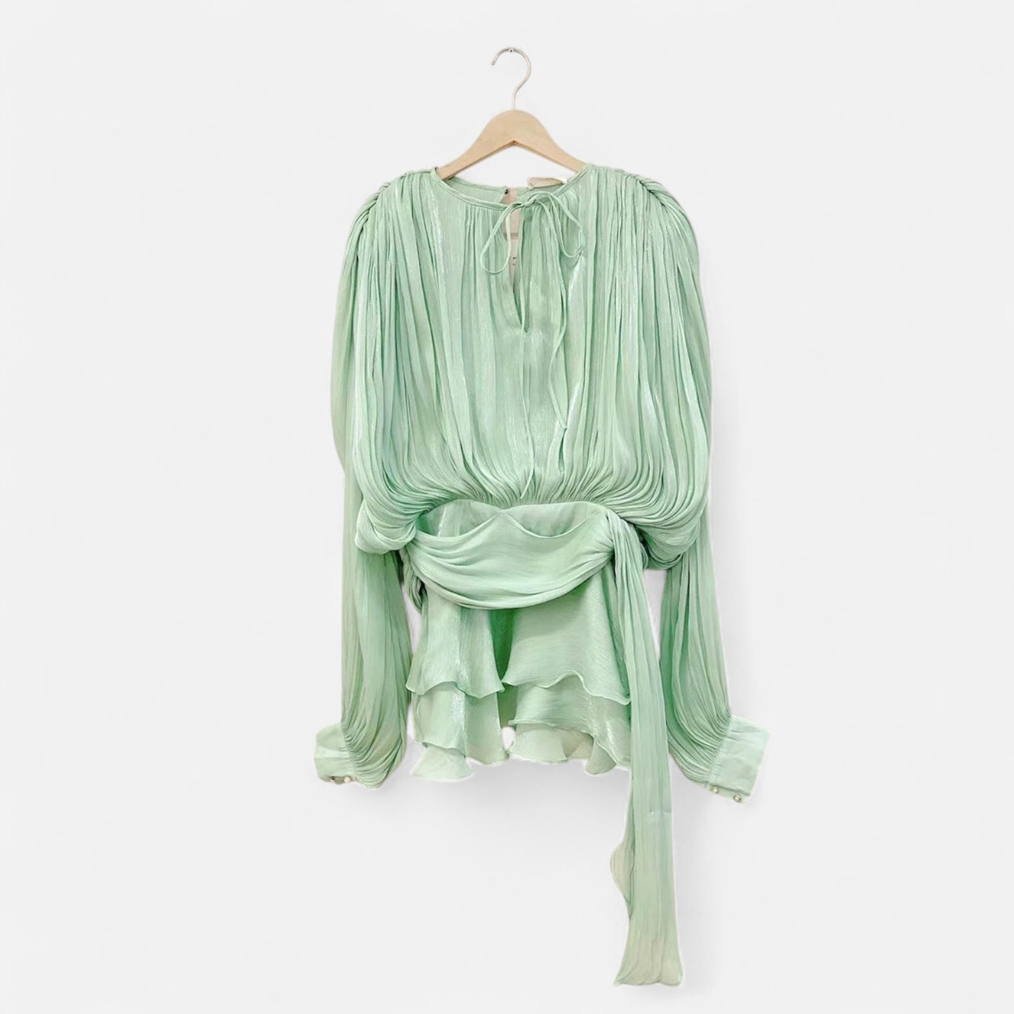 Velclairemode | Robe-Chemise Mini Femme Unie – Col V, Manches Longues, Détail Lacé & Design Structuré