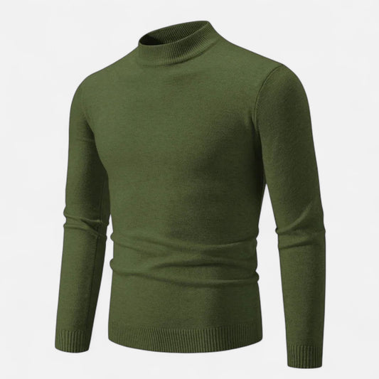 Velclairemode | Pull Homme à Col Semi-Montant – Maille Oversize, Col Élastiqué, Chaleur et Confort Décontracté