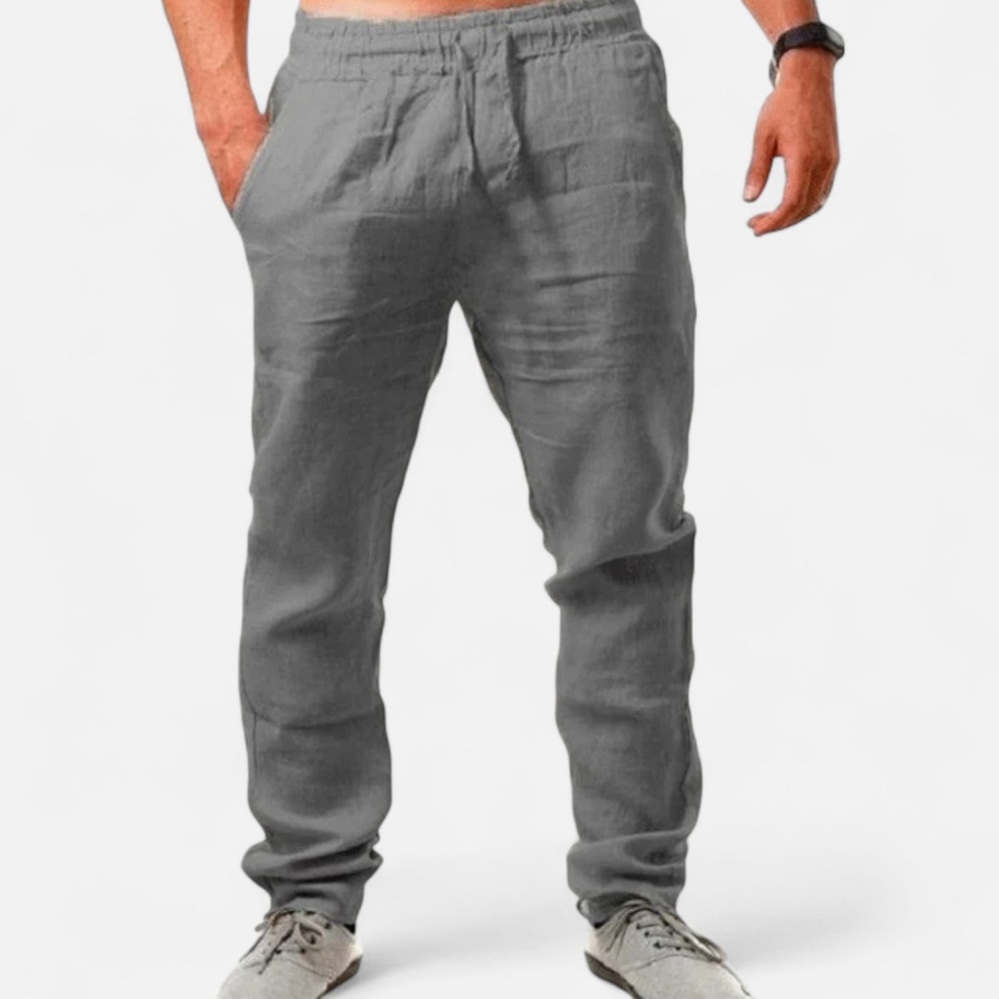 Velclairemode | Pantalon coton‑lin souple coupe heritage