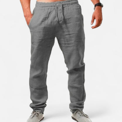 Velclairemode | Pantalon coton‑lin souple coupe heritage