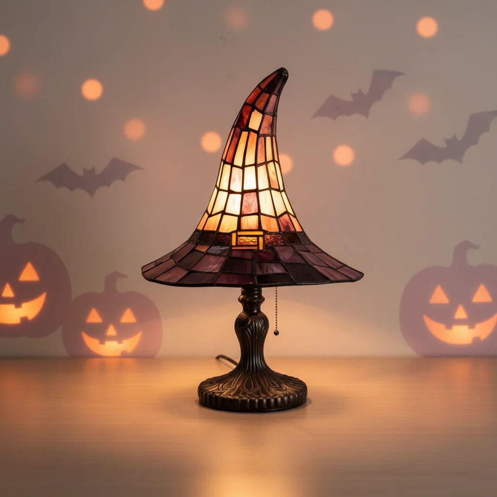 Halloween Witch Hat Lamp, USB Decorative Bedside Table Night Light
