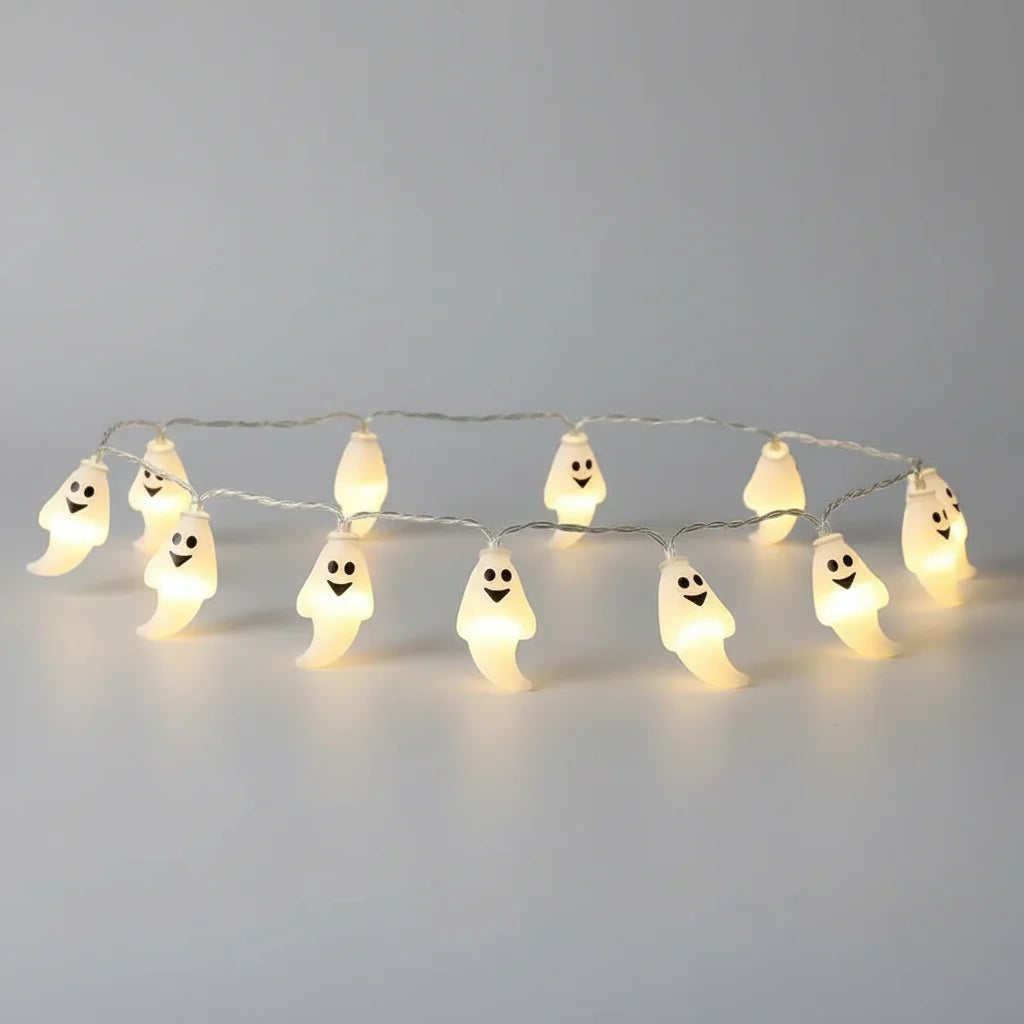 LED-lyskæde med Halloween-motiver, lysdekoration til festlig natteatmosfære