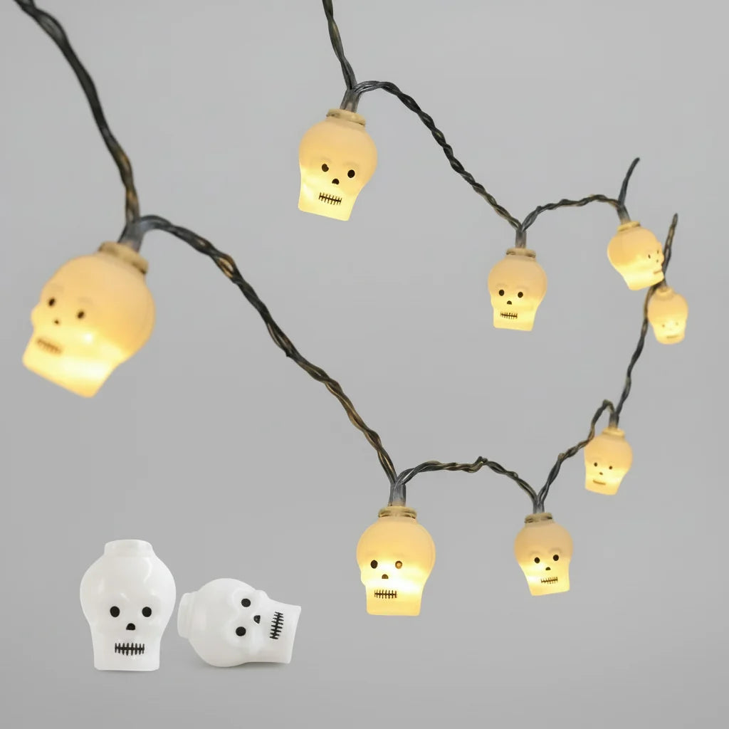 LED-lyskæde med Halloween-motiver, lysdekoration til festlig natteatmosfære