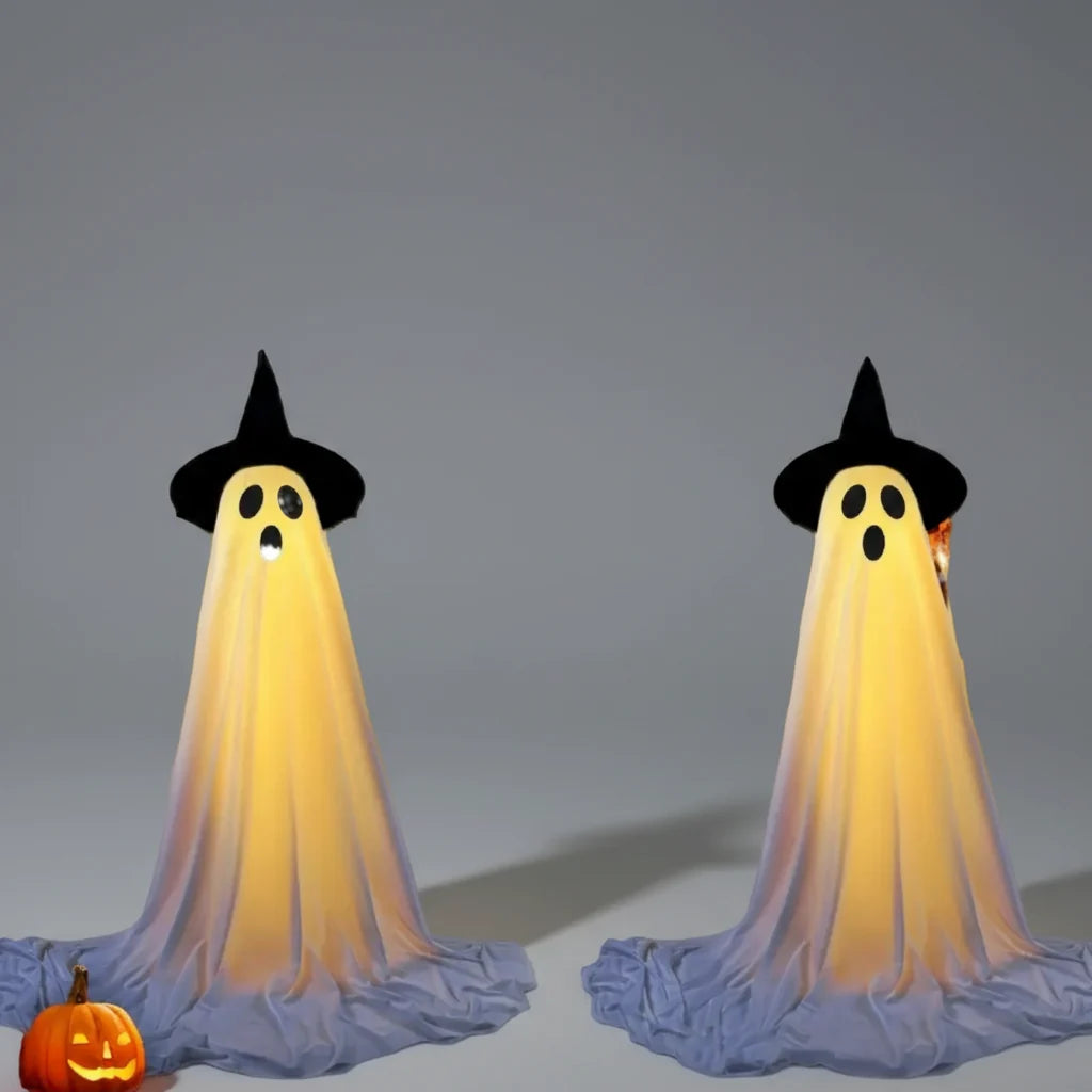 Telescopic LED Ghost Halloween Decoration with Remote Control for Indoor Use