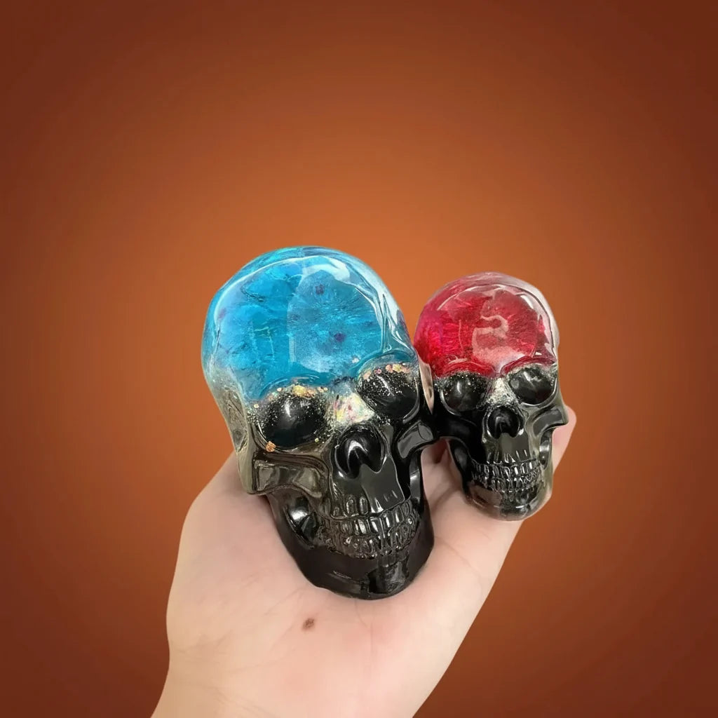 3D-silikoneform til kranie, Halloween-dekoration, lys, resin og kreative hobbyprojekter