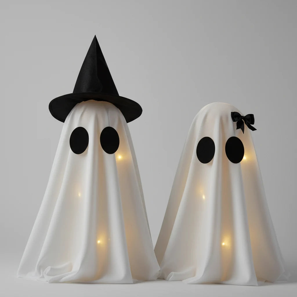 DIY Luminous Ghosts Halloween Indoor Decoration Illuminated Duo Night
