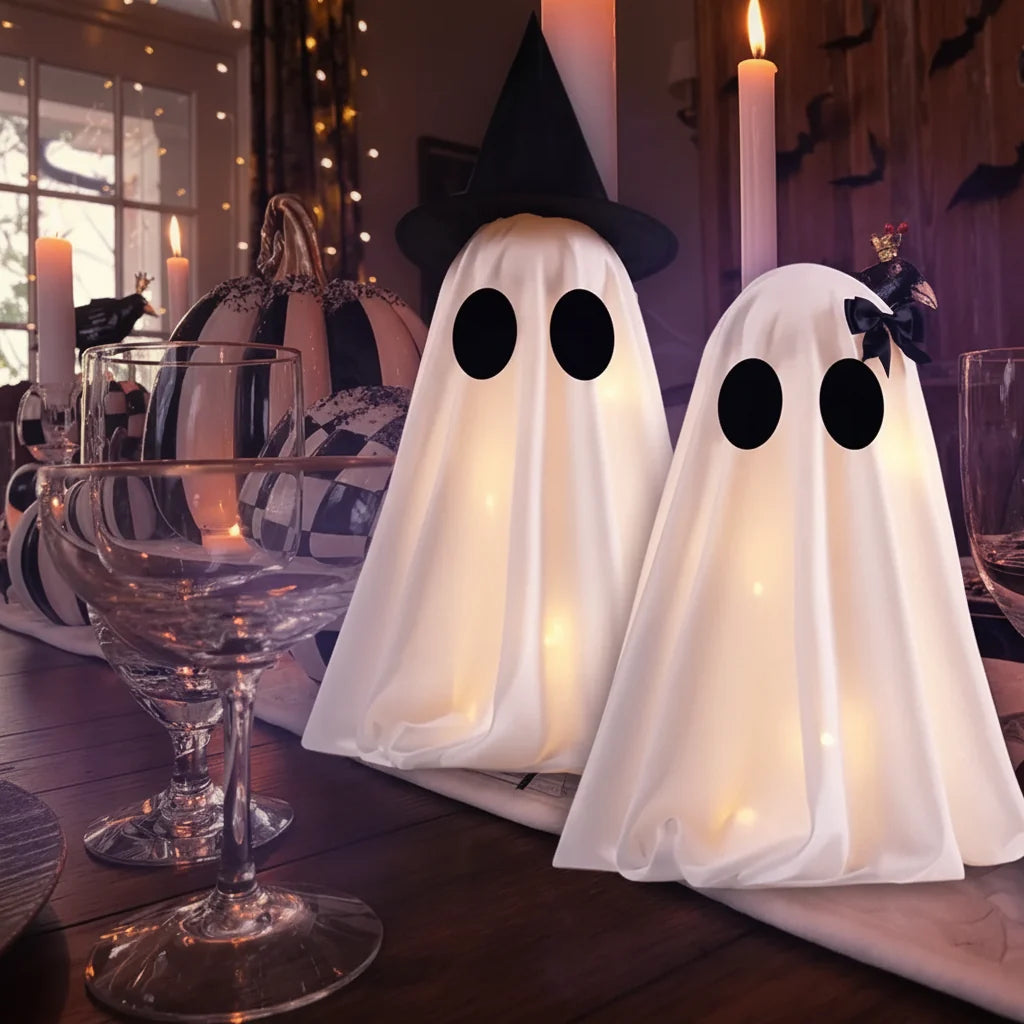 DIY Luminous Ghosts Halloween Indoor Decoration Illuminated Duo Night