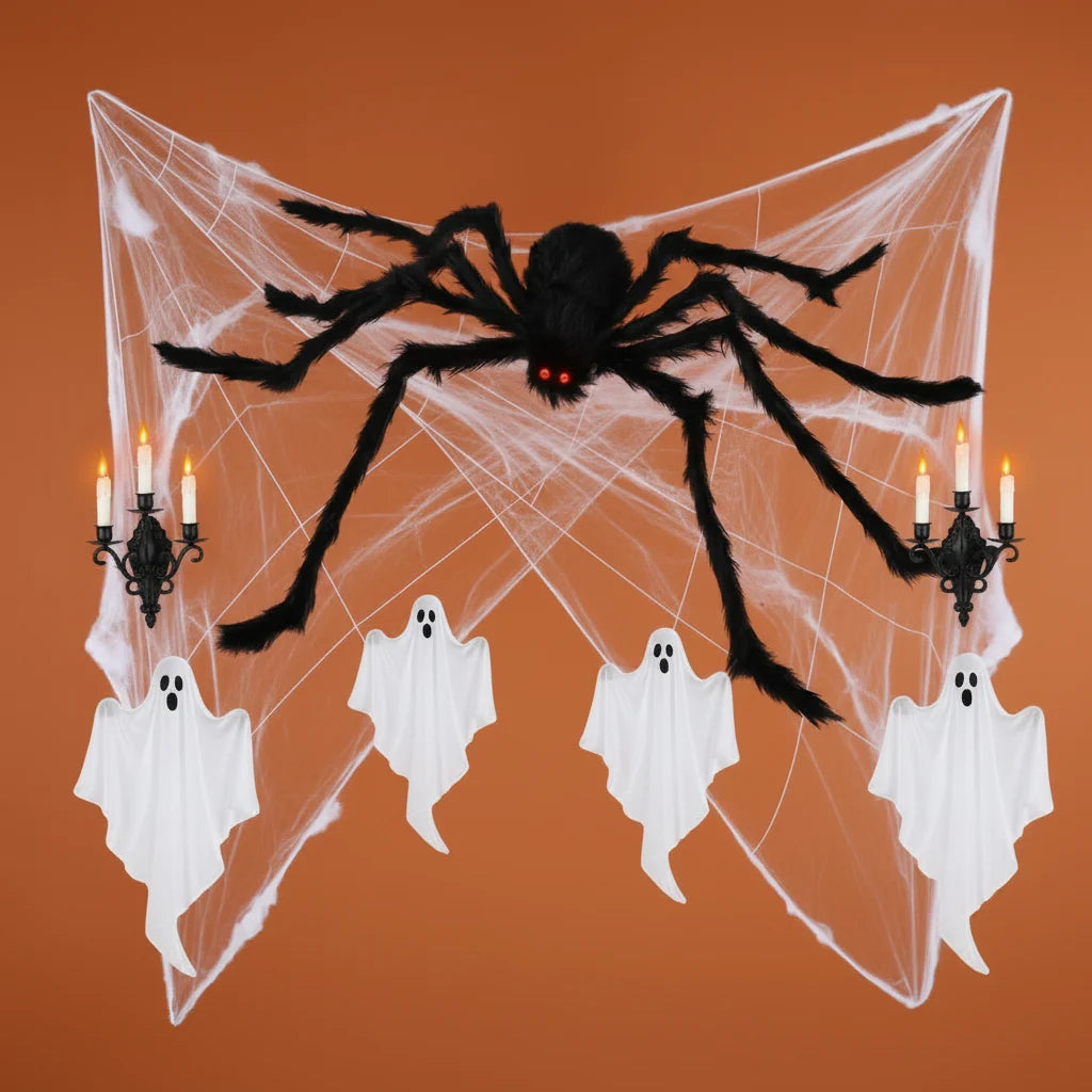 Giant Spider Web Halloween Outdoor Decoration for a Scary Night