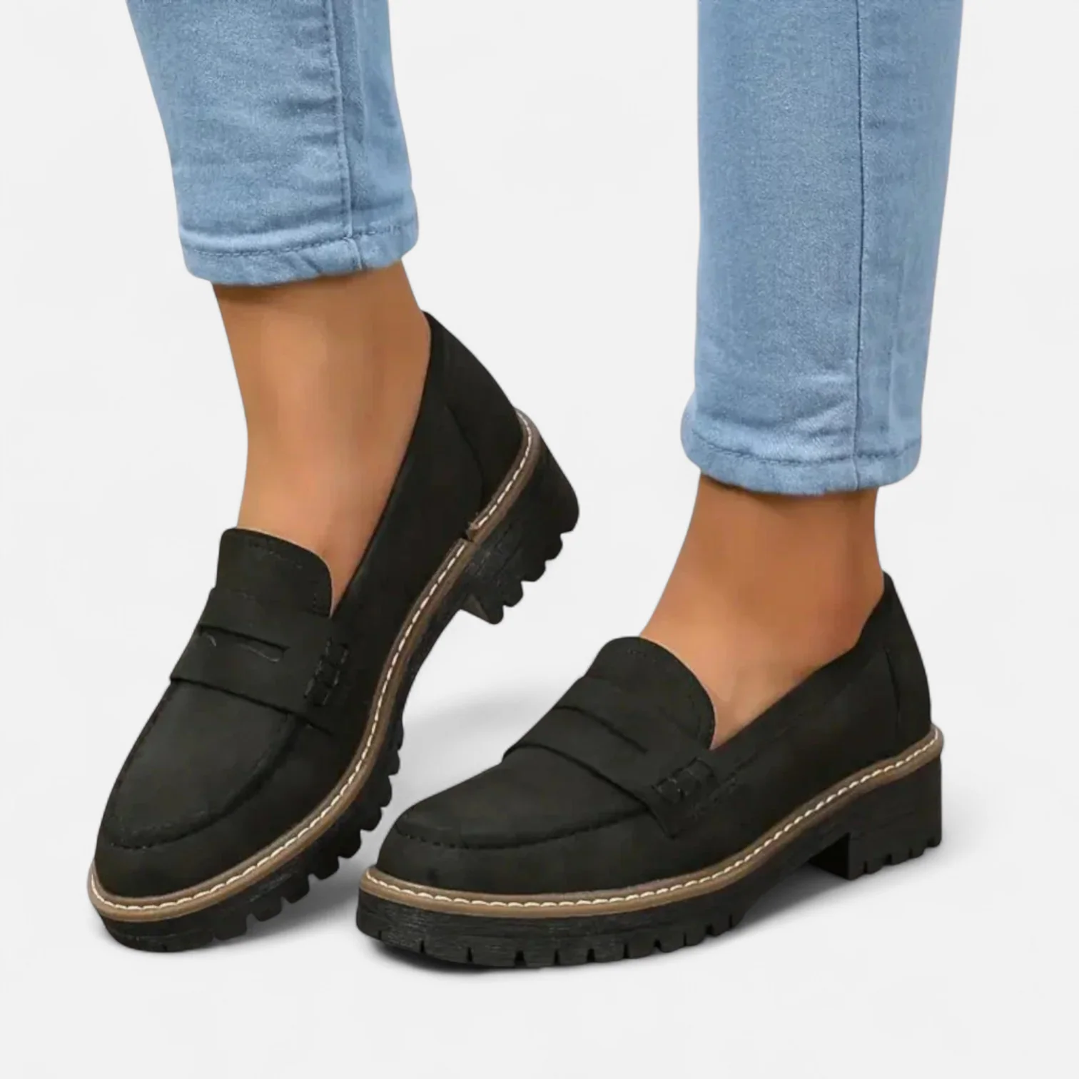 Femme Mocassins Talon Bureau Quotidien Semelle Confort Bout Rond Enfilage Facile