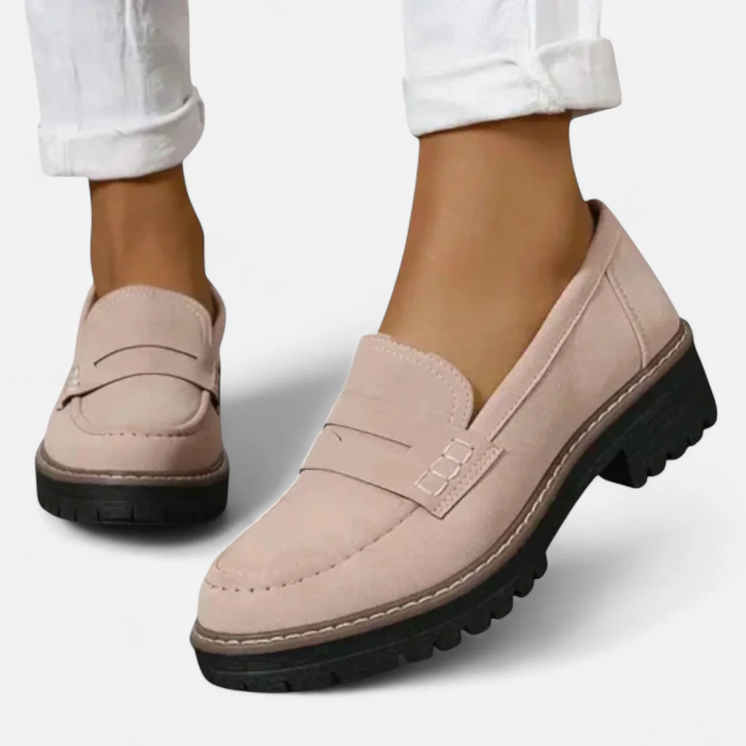Femme Mocassins Talon Bureau Quotidien Semelle Confort Bout Rond Enfilage Facile