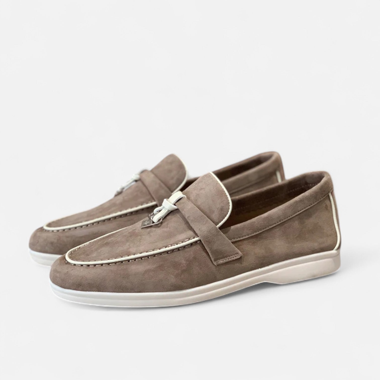 Velclairemode| Men's Premium Suede Leather Loafers - Flat Sole, Summer Slip-On Style