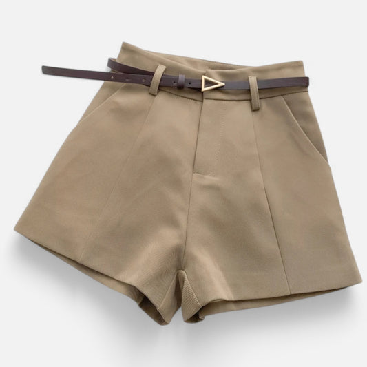 Velclairemode | Short Femme Taille Haute Ceinturé – Chic Structuré, Élégance d'Été