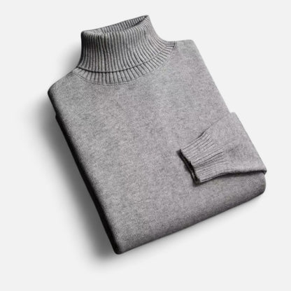 Velclairemode | Pull Col Roulé Homme en Maille Premium – Élégance Structurée, Confort Thermique