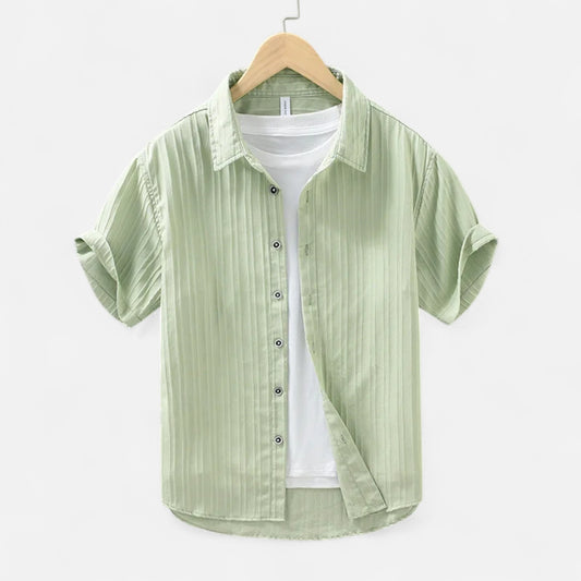 Velclairemode | Chemise Homme Manches Courtes Ultra-Légère – Tissu Rafraîchissant, Élégance Estivale