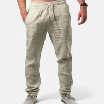 Velclairemode | Pantalon coton‑lin souple coupe heritage