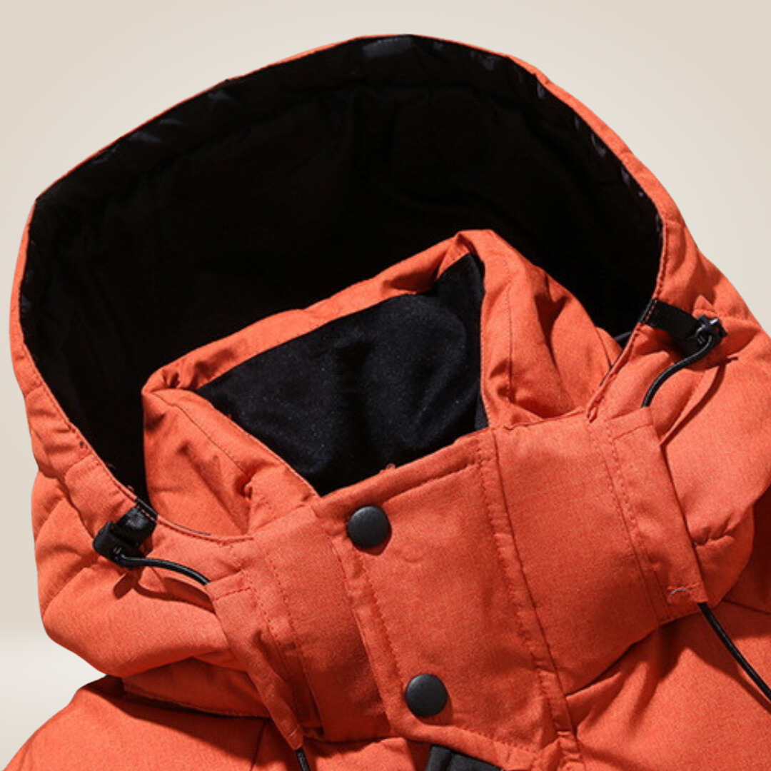Hombre Chaqueta Acolchada Exterior Plumón de Ganso Resistente al Agua Diseño Sencillo Versátil