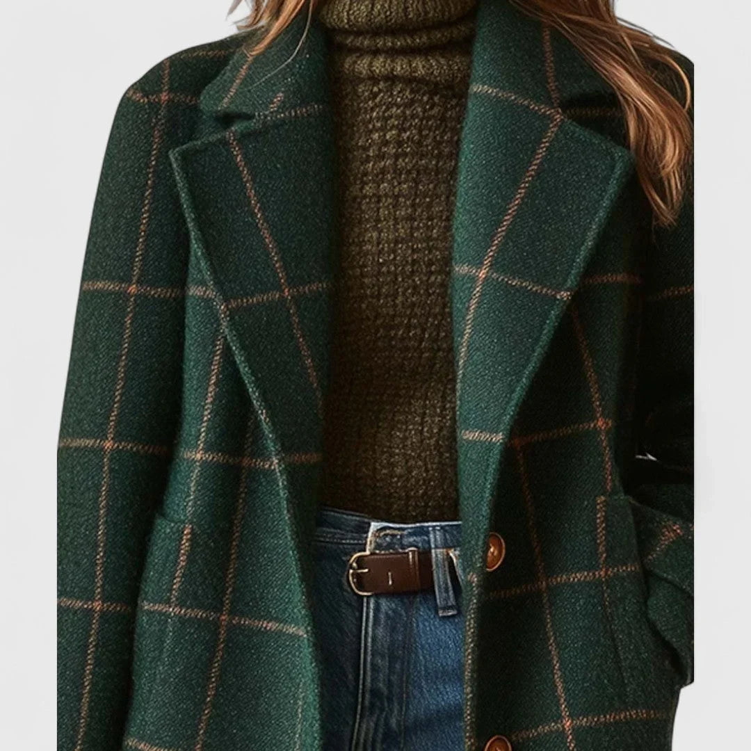 Dame Lang Urban Frakke Med Knapper Klassisk Stil Varm Elegant Komfortabel