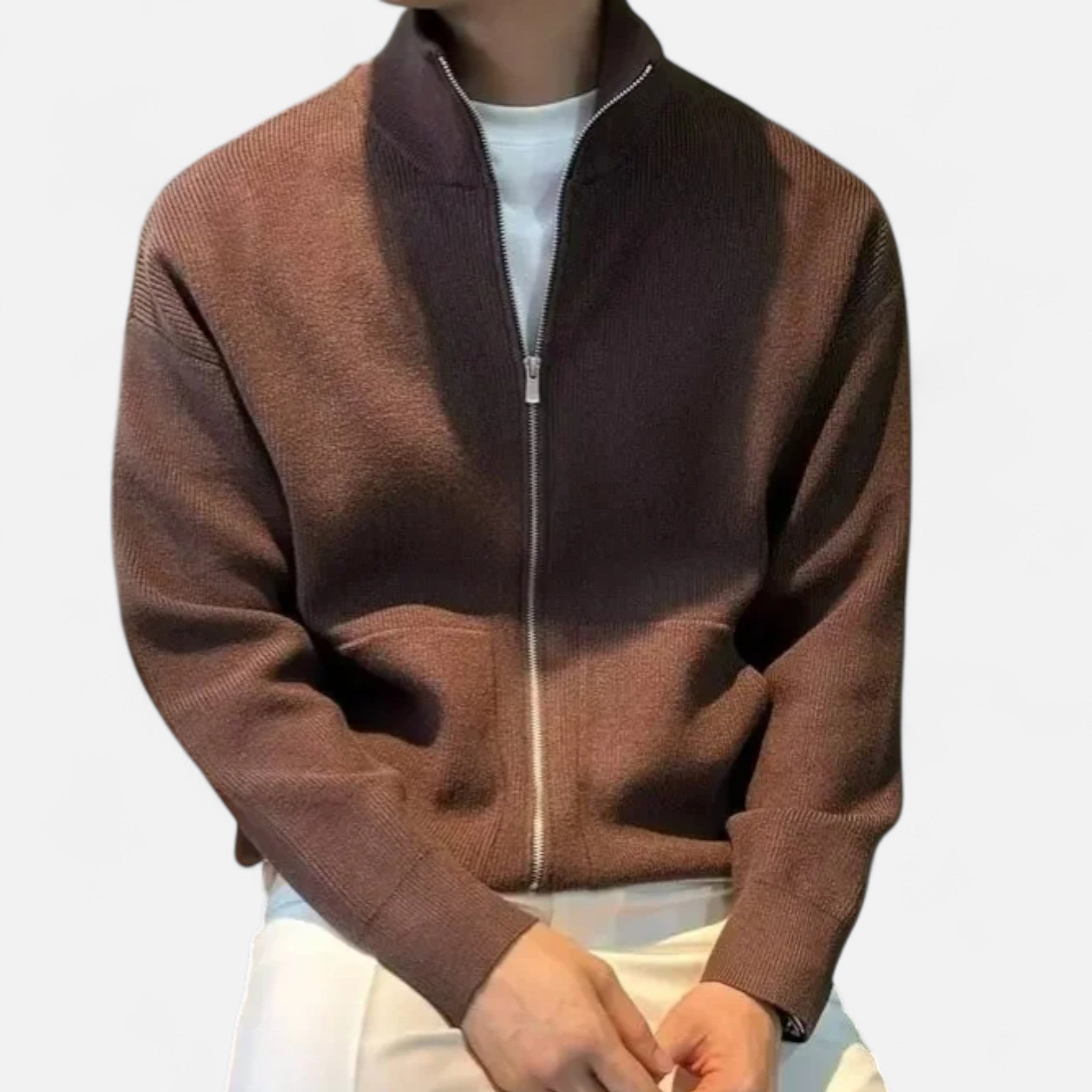 Velclairemode.com | Men's Casual Jacket with Stand-Up Collar – Urban Look, Structured Elegance