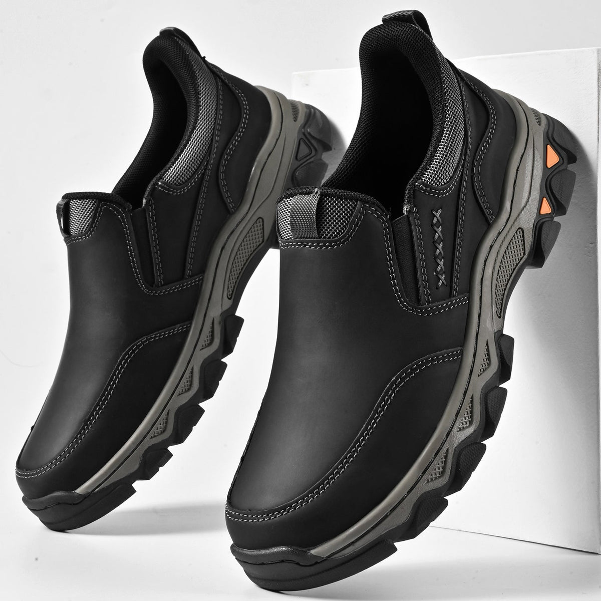 Scarpe da uomo in pelle senza lacci, da ufficio, fodera traspirante, suola antiscivolo